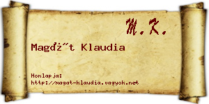 Magát Klaudia névjegykártya
