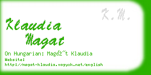 klaudia magat business card